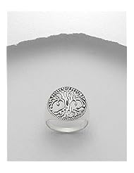 Tree Ring In 92.5 Sterling Silver