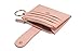 Ogem Womens and Girls Leather Peach Heart Thin and Fashion Card Wallet Useful Credit Card Wallets Small Compact Purse with Key Chain and Zipper