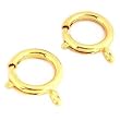 2 Yellow Gold Plated Spring Ring Clasps Findings 18mm