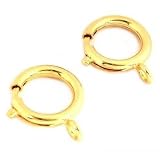  : 2 Yellow Gold Plated Spring Ring Clasps Findings 18mm