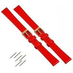 2 Red Leather Watchband fits Mickey Minnie Watch 14mm