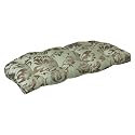 Pillow Perfect Outdoor Brown/Green Floral Sunbrella Wicker Loveseat Cushion