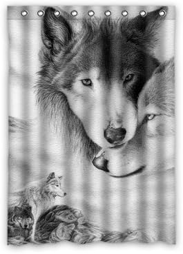Custom Wild Animal Kove Wolf Window Curtains/drape/panels/treatment Polyester Fabric Bedroom Decor 52"x72"