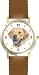 Labrador Retriever (Yellow) JP Dog - WATCHBUDDY&reg; DELUXE TWO-TONE THEME WATCH - Arabic Numbers - Brown Leather Strap-Size-Large ( Men's Size or Jumbo Women's Size )