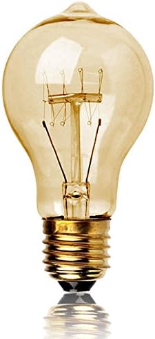 Art Bulb (6 Pack) A19 Vintage Spiral Filament Edison Bulb with E26 Medium Base, 40W, 110-120VAC, Soft White, for Hanging Pendant Light Fixtures