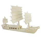 uxcell 木製模型キット 船模型　子供　ギフト　ベージュ　ジャンクモデル　DIY 3D