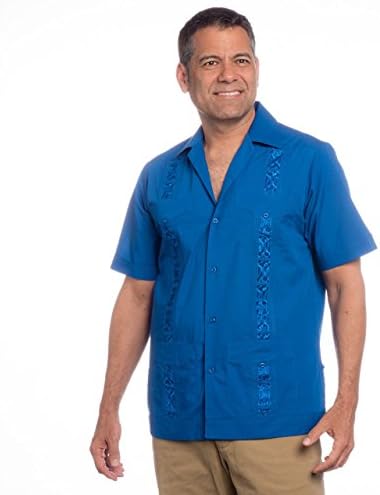 Embroidered cotton blend guayabera. SIZE:4X COLOR:SNK