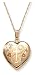 14k Yellow Gold Engraved Cross Heart Locket, 18"