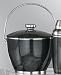 Kraftware 90924 Quatro Black 3 Quart Ice Bucket with Stainless Liner, Handle, Base and Knob