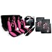 13-piece Auto Interior Gift Set - 2 Multicolor Hearts Front Low Back Bucket Seat Covers, 2 Multicolor Hearts Head Rest Covers, 1 Multicolor Hearts Steering Wheel Cover, 2 Multicolor Hearts Shoulder Harness Pressure Relief Covers, and a Set of 2 Universal Fit Multicolor Hearts rubber Floor Mats for Cars / Trucks