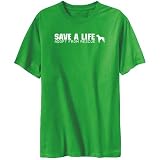 T-Shirt Mens Green  Save a life, adopt from rescue - American Pit Bull Terrier  Dogs