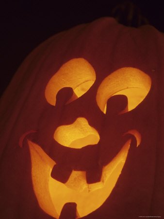 Jack-O-Lantern Lit at Halloween, Washington, USA Holidays Photographic Poster Print by John & Lisa Merrill, 30x40