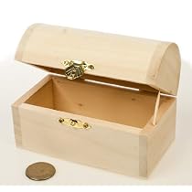 Unfinished Wood Treasure Chest Boxes (6)