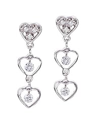 14K White Gold Diamond Dashing Diamonds Earrings