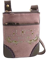 Juicy Couture Terry Heart Tassel Crossbody Messenger Swing Bag Purse Brown