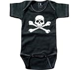 Rebel Ink Baby Infants' Skull And Crossed Bones Short Sleeve Snapsuit Onesies