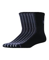 Under Armour Men's Charged Cotton Crew Socks (Pack of 6), Black, Large
