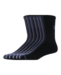 Under Armour Men's Charged Cotton Crew Socks (Pack of 6), Black, Large