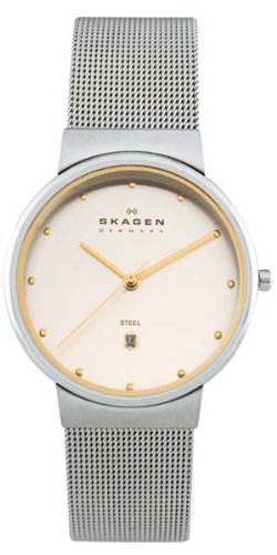 41ujJ9bBzmL Skagen Womens TwoTone Mesh Watch #355SGSC
