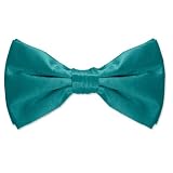 Teal Pretied Bowtie by Elite Solid - Teal Silk