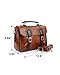 UonBox Women's British Vintage PU Leather Patchwork Satchel Shoulder Hand Bag