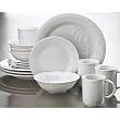 Sakura 16-pc. Embossed Palm Dinnerware Set WHITE 16 Pc Set