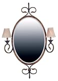 Kenroy Home 90506AGC Verona Two-Light Vanity Mirror, Aged Gold Copper with Pleated Shades