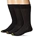 Gold Toe Men's Freshcare Fashion Dress Crew (3 Pack), Black/Black/Black, Sock Size:10-13/Shoe Size: 6-12