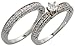 14 Karat Weissgold 2-Teilen Hochzeit Ring Set, mit 0.60 Karat Brilliantschliff Diamanten, (6mm) breit