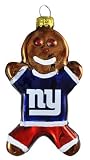 NFL New York Giants Blown Glass Gingerbread Man Ornament