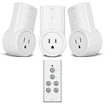 Etekcity Wireless Remote Control Electrical Outlet Switch for Household Appliances, White (Fixed Code, 3Rx-1Tx)

