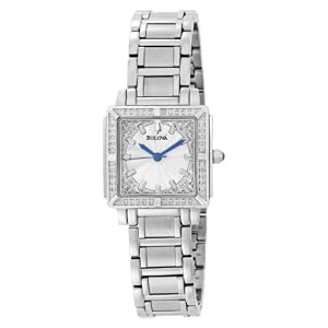 Bulova Ladies 96R129 Silver Dial 100 Diamonds Bracelet Watch