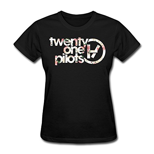 Twenty One H Floral Women's O-Neck T Shirts By BooGetTees Black XS