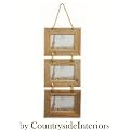 WOODEN SHABBY CHIC TRIPLE LANDSCAPE HANGING PHOTO FRAME BY COUNTRYSIDE INTERIORS