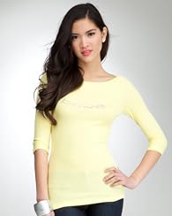 bebe Logo Boatneck Top