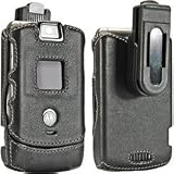 SUPERIOR MOTOROLA RAZR SHELL BLACK LEATHER