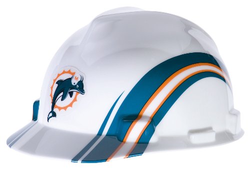 MSA Safety 10098080 NFL Miami Dolphins V-Gard Hard Hat