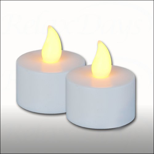 LED-Teelicht 2er-Set flackernde Kerzen ohne Flamme