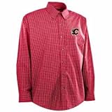 Calgary Flames Esteem Button Down Dress Shirt (Team Color) - Small