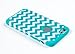 iPhone 6, DandyCase 2in1 Hybrid High Impact Hard Aqua & White Chevron Pattern + Silicone Case Case Cover For Apple iPhone 6 (4.7