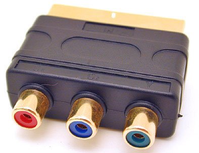 SCART PLUG TO 3 PHONO COMPONENT RGsB ADAPTOR