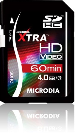MICRODIA XTRA 160x 4GB Video HD SDHC (Retail Package)