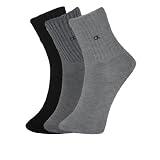 3 PACK: Mens Calvin Klein CK Ultra Soft Athletic Cotton Cushion Sole Socks - Black. Charcoal & Grey