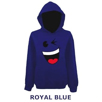 Womens Wink Happy Smiley Face Pullover Hoodie (UK 20 Extra Large / Chest 44