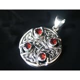 Anh�nger Celtic Symbol mit Granat 28mm Keltischer Schmuck Silbervon "Creativstuff"