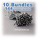 10 Bundles of 144 Double End Pearl Stamens 3mm Head 2in long Black