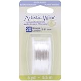Beadalon Artistic Wire 20-GaugeTarnish Resistant Silver Wire, 6-Yard