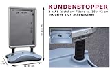 12611 Wind und Wetterfester Gehwegaufsteller Kundenstopper in silber Plakataufsteller Werbest�nder 2-seitig Din-A1 Werbeaufsteller