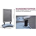 12611 Wind und Wetterfester Gehwegaufsteller Kundenstopper in silber Plakataufsteller Werbest�nder 2-seitig Din-A1 Werbeaufsteller