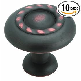 Amerock TPK1585-ORB Inspirations Knob Rope Oil Rubbed Bronze 10-Pack, 1-1 4-Inch Diameter by Amerock